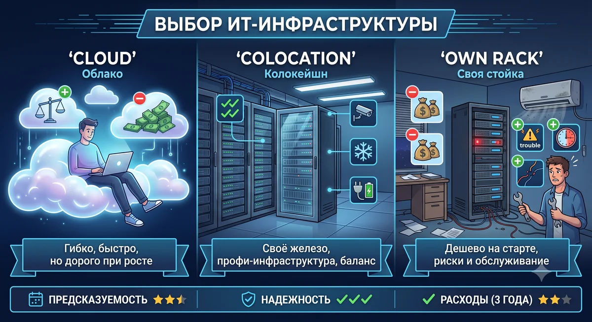 Колокейшн, облако или своя стойка: как выбрать и не переплатить