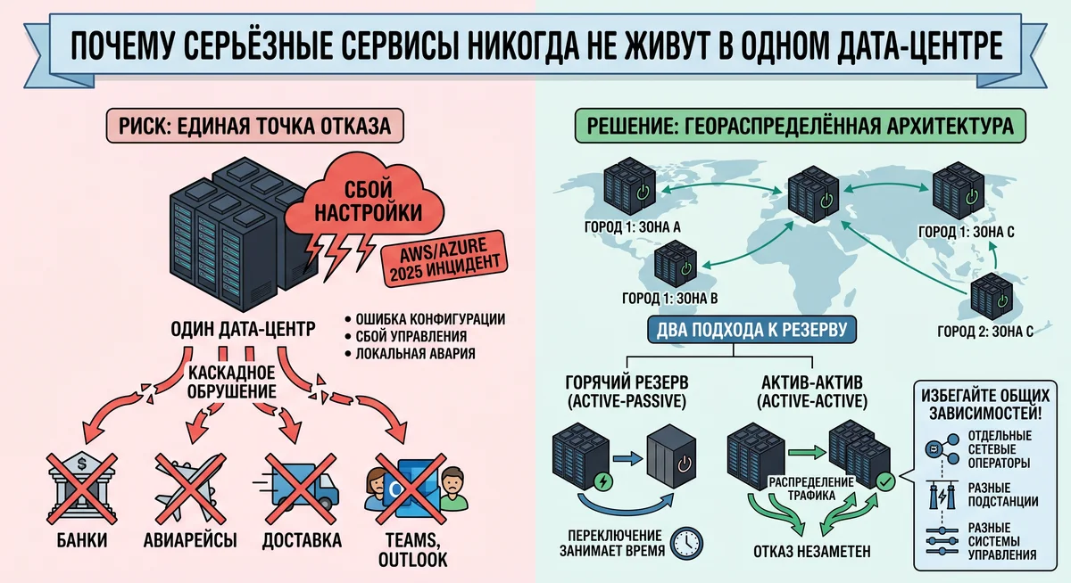 Почему серьёзные сервисы никогда не живут в одном дата-центре